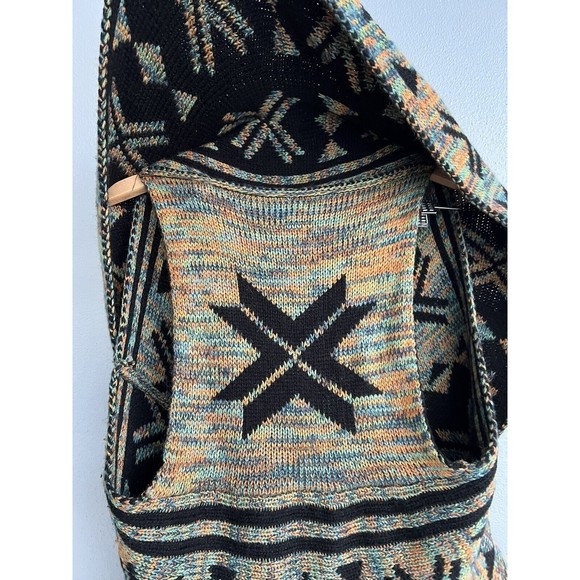 John Paul Richard Aztec pattern style multi color blue orange shawl vest M - Picture 8 of 8